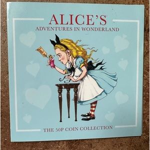Alice in Wonderland Isle of Man 50P coin collection book Westminster